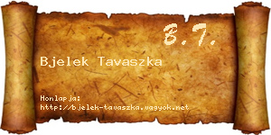 Bjelek Tavaszka névjegykártya
